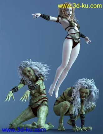3D打印模型CDI Witch Poses for Hagred HD and Genesis 8 Female的图片