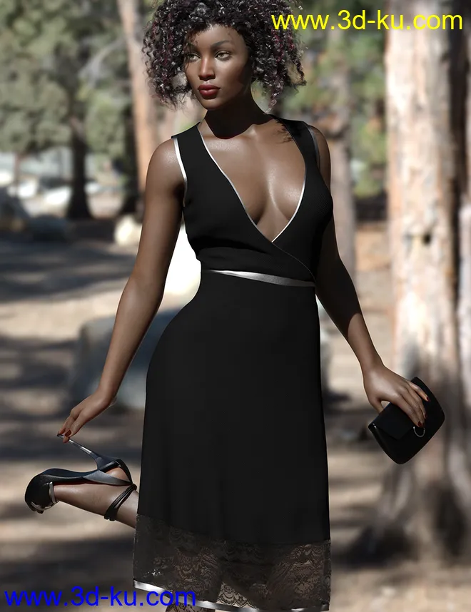 Chloe High Heels and Clutch for Genesis 8 Female(s)模型的图片2