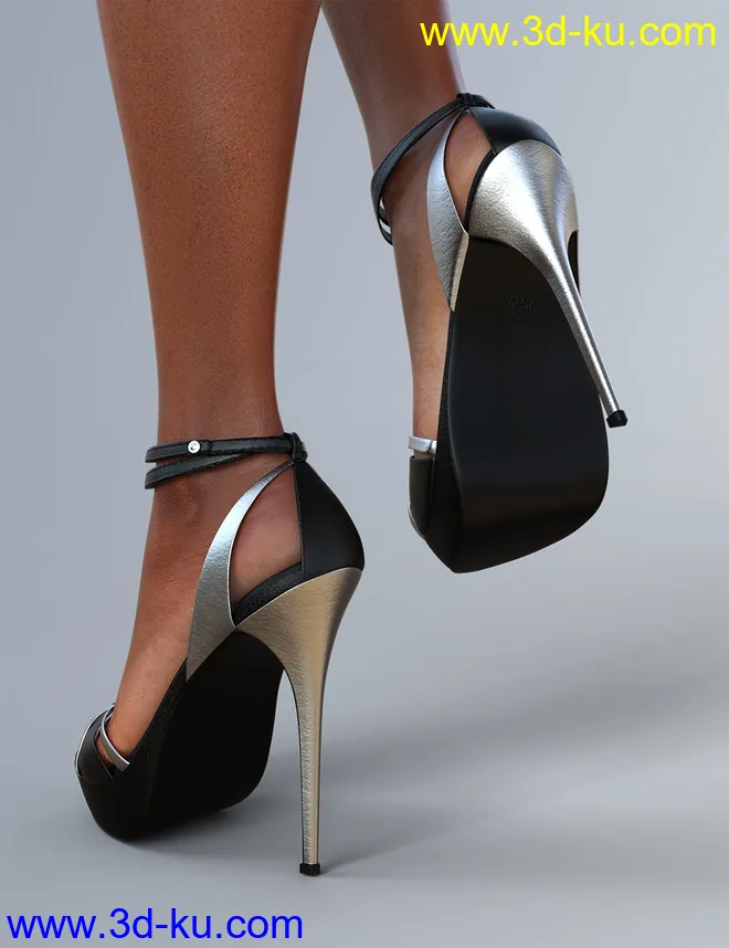 Chloe High Heels and Clutch for Genesis 8 Female(s)模型的图片5