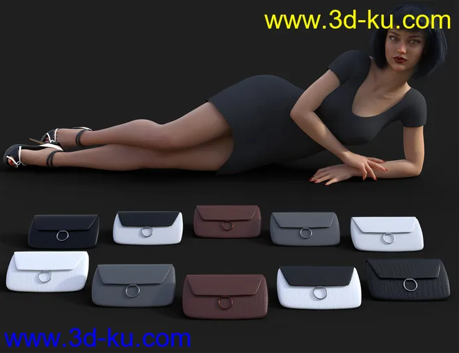 Chloe High Heels and Clutch for Genesis 8 Female(s)模型的图片6