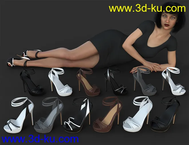 Chloe High Heels and Clutch for Genesis 8 Female(s)模型的图片7