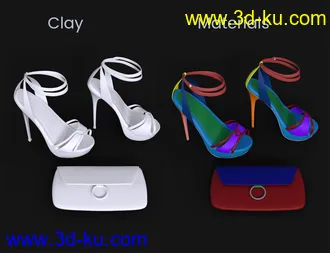 3D打印模型Chloe High Heels and Clutch for Genesis 8 Female(s)的图片