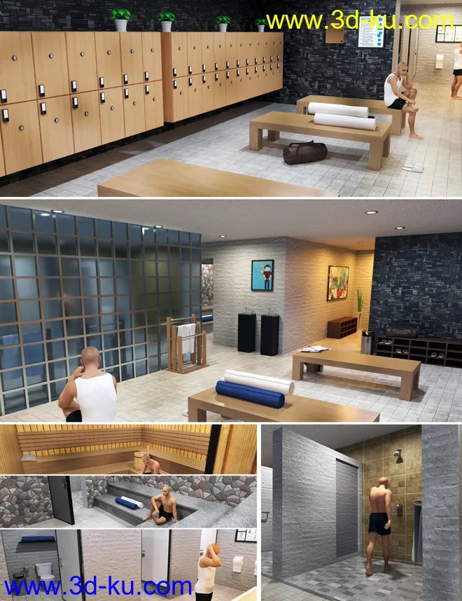 Condominium Locker Room模型的图片1