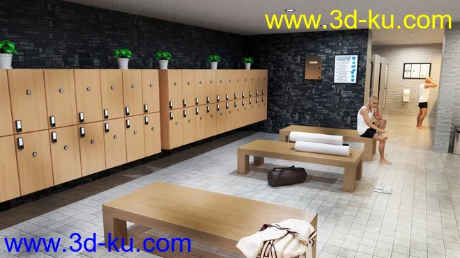 Condominium Locker Room模型的图片2