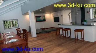3D打印模型Contemporary Cabin Kitchen的图片