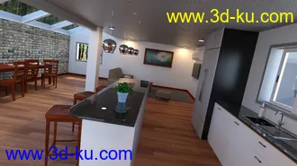 3D打印模型Contemporary Cabin Kitchen的图片