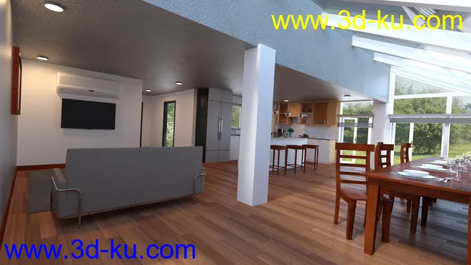 Contemporary Cabin Kitchen模型的图片5