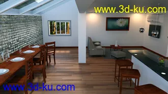 3D打印模型Contemporary Cabin Kitchen的图片
