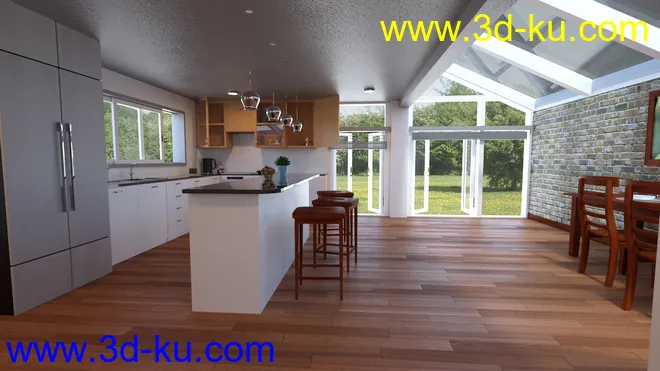 Contemporary Cabin Kitchen模型的图片7