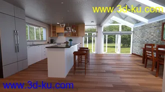 3D打印模型Contemporary Cabin Kitchen的图片