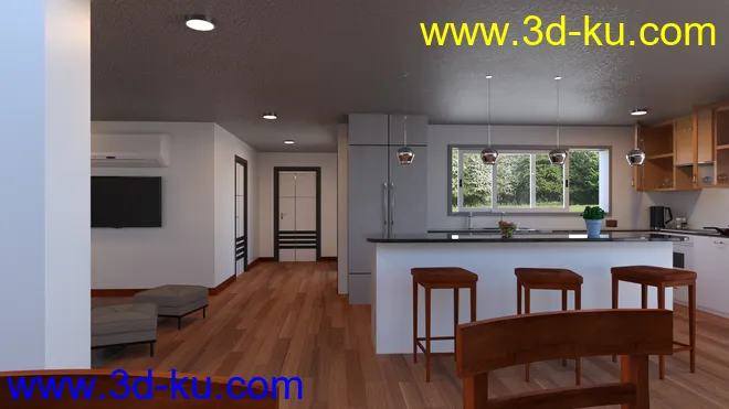 Contemporary Cabin Kitchen模型的图片8