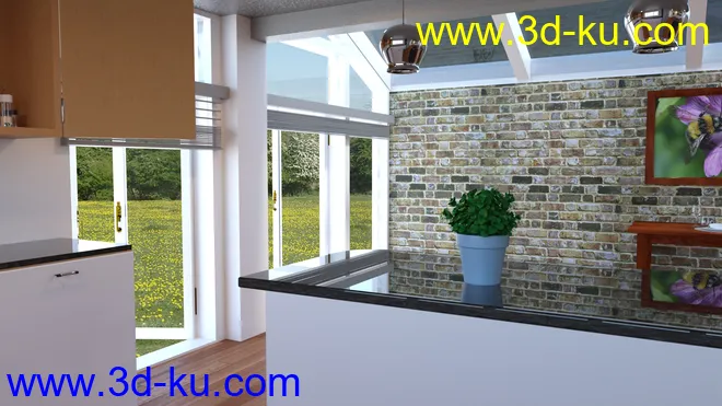 Contemporary Cabin Kitchen模型的图片10