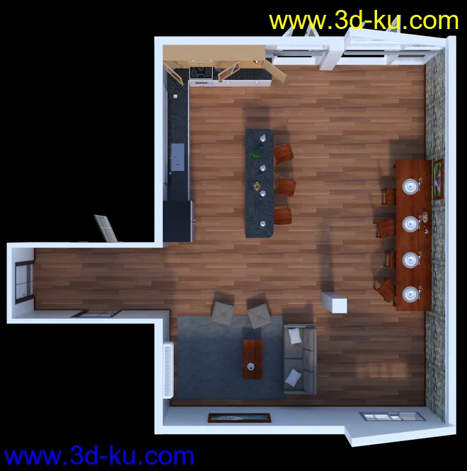Contemporary Cabin Kitchen模型的图片12
