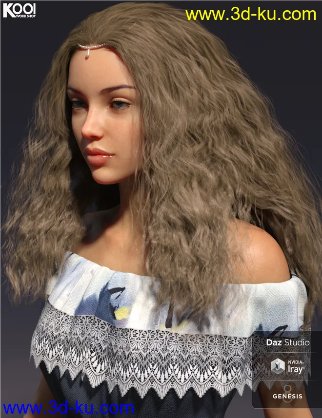 Cora Hair for Genesis 8 Female(s)模型的图片2