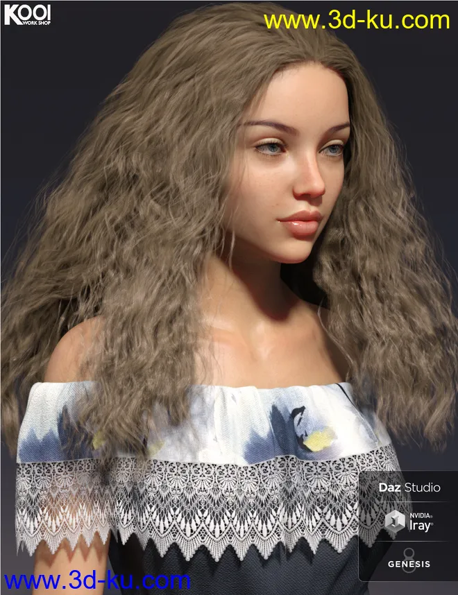 Cora Hair for Genesis 8 Female(s)模型的图片3