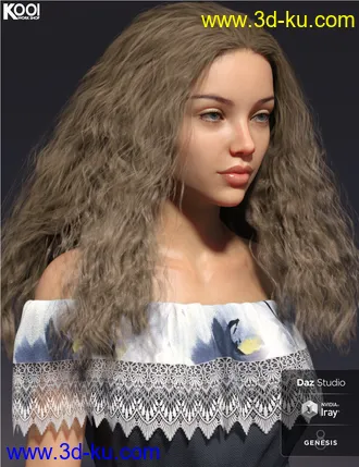3D打印模型Cora Hair for Genesis 8 Female(s)的图片