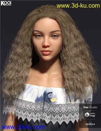 3D打印模型Cora Hair for Genesis 8 Female(s)的图片