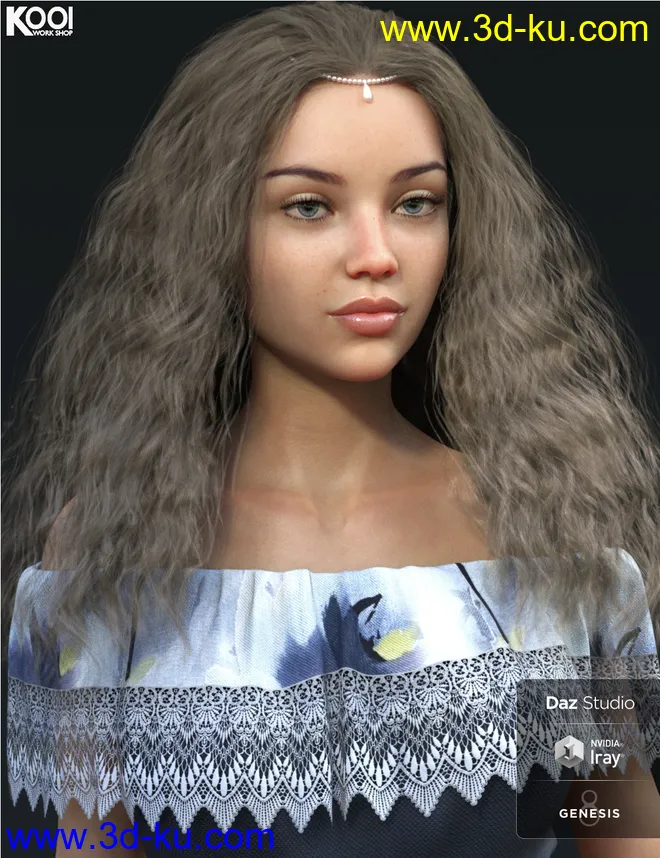 Cora Hair for Genesis 8 Female(s)模型的图片6