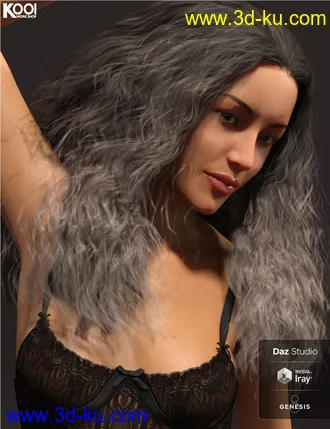 3D打印模型Cora Hair for Genesis 8 Female(s)的图片