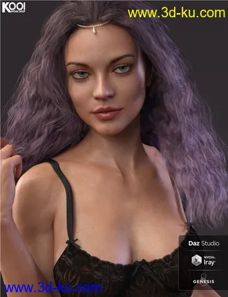 3D打印模型Cora Hair for Genesis 8 Female(s)的图片