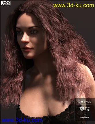 3D打印模型Cora Hair for Genesis 8 Female(s)的图片