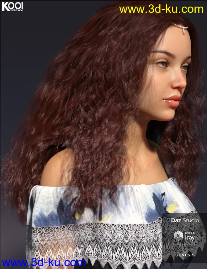 Cora Hair for Genesis 8 Female(s)模型的图片14