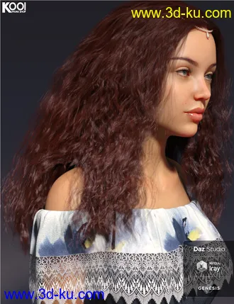 3D打印模型Cora Hair for Genesis 8 Female(s)的图片