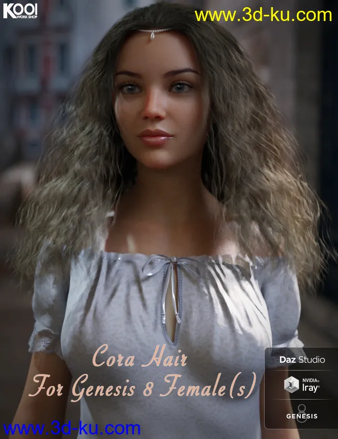 Cora Hair for Genesis 8 Female(s)模型的图片16