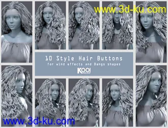 3D打印模型Cora Hair for Genesis 8 Female(s)的图片