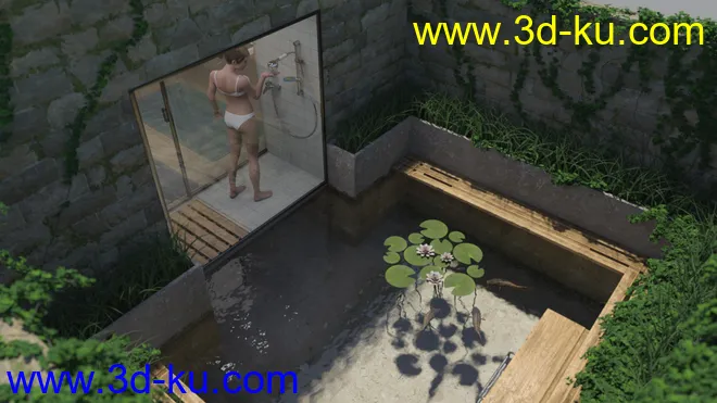 Cosy Bathroom with Rigged Shower and Poses for Genesis 8 Female模型的图片3