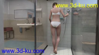 3D打印模型Cosy Bathroom with Rigged Shower and Poses for Genesis 8 Female的图片