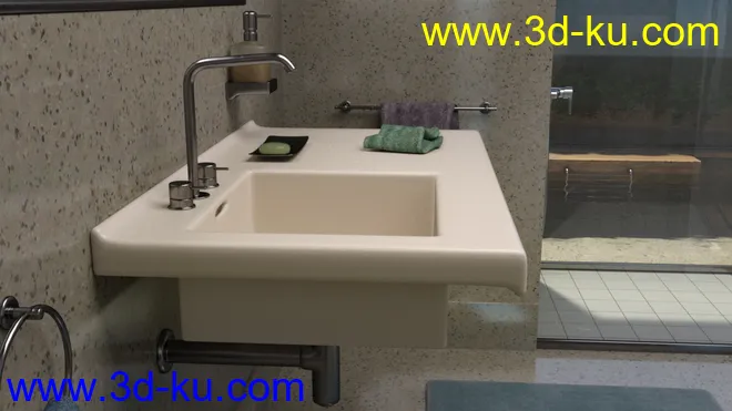 Cosy Bathroom with Rigged Shower and Poses for Genesis 8 Female模型的图片6