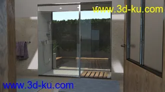 3D打印模型Cosy Bathroom with Rigged Shower and Poses for Genesis 8 Female的图片