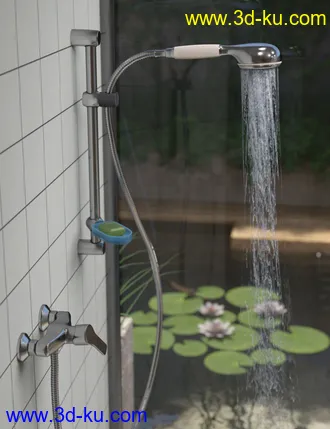 3D打印模型Cosy Bathroom with Rigged Shower and Poses for Genesis 8 Female的图片