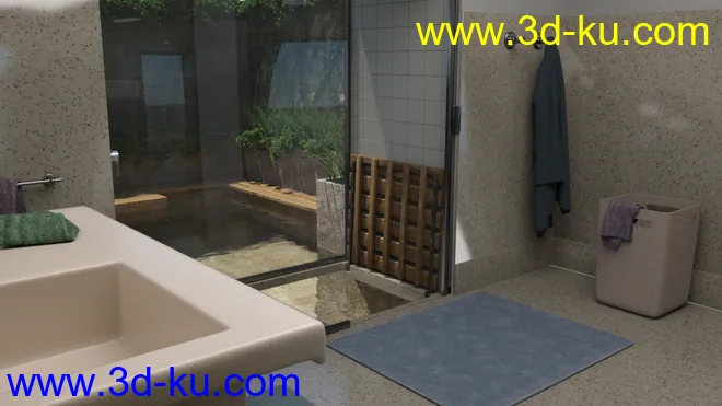 Cosy Bathroom with Rigged Shower and Poses for Genesis 8 Female模型的图片12