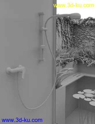 3D打印模型Cosy Bathroom with Rigged Shower and Poses for Genesis 8 Female的图片