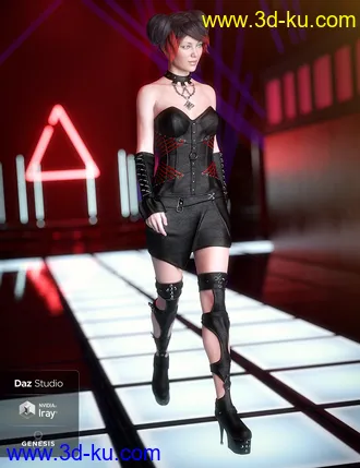 3D打印模型Dark Whispers Outfit for Genesis 8 Female(s)的图片