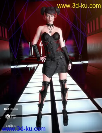 3D打印模型Dark Whispers Outfit for Genesis 8 Female(s)的图片