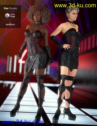 3D打印模型Dark Whispers Outfit for Genesis 8 Female(s)的图片