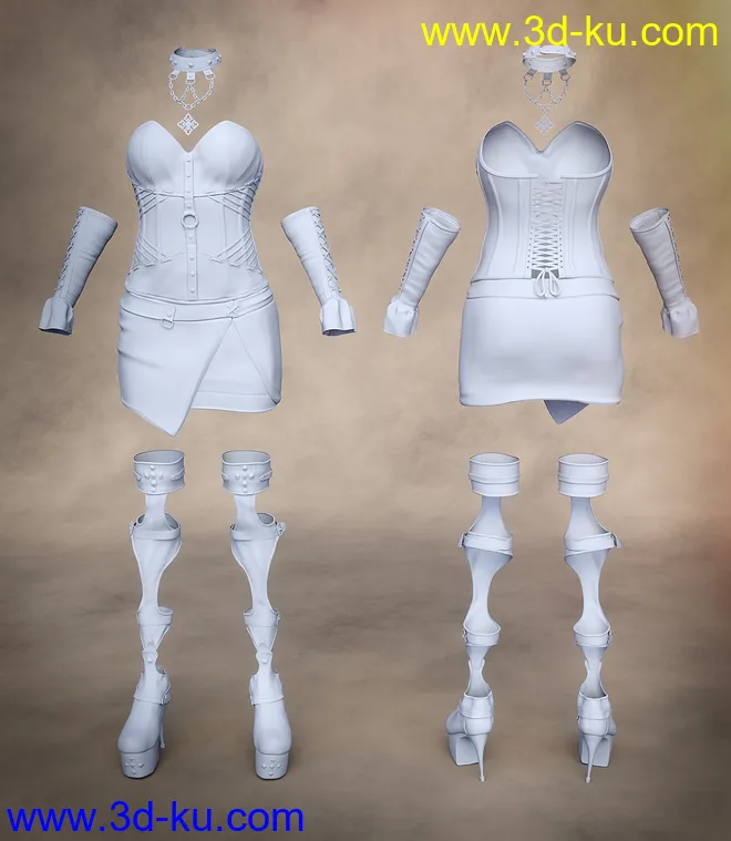 Dark Whispers Outfit for Genesis 8 Female(s)模型的图片5