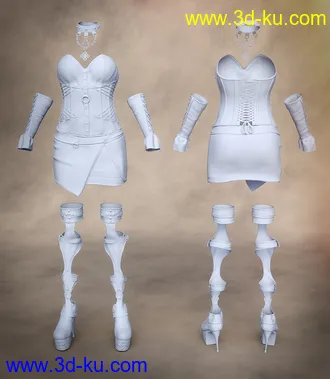 3D打印模型Dark Whispers Outfit for Genesis 8 Female(s)的图片