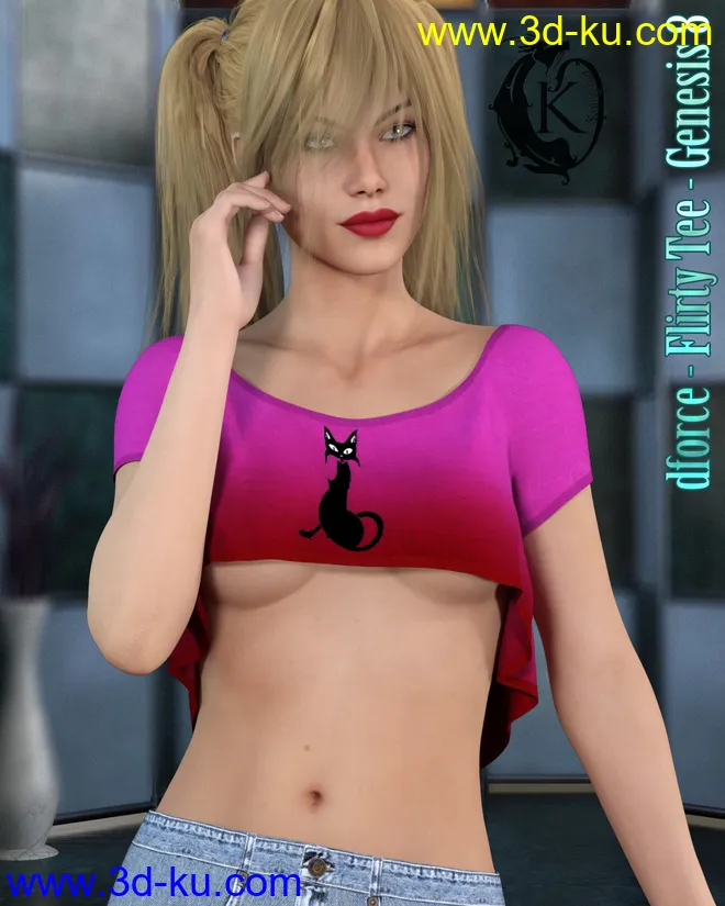 dforce - Flirty Tee - Genesis 8模型的图片1