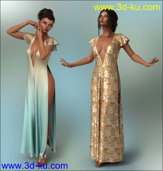 dForce - Romance Dress for G8F模型的图片1