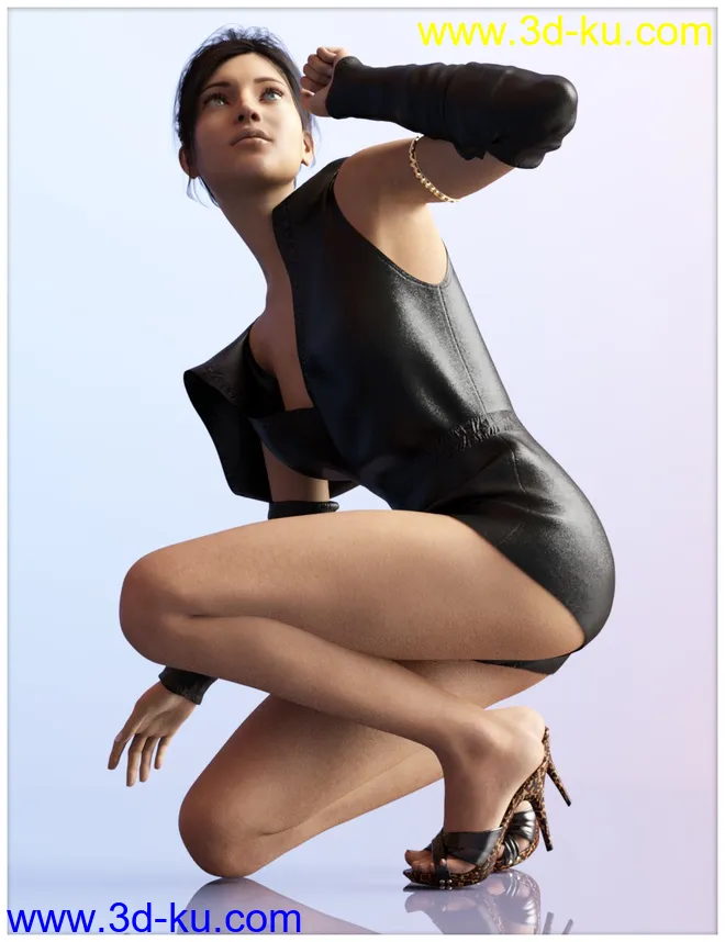 dForce 90'S Chic for Genesis 8 Female模型的图片2