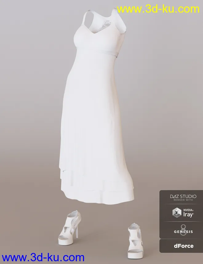 dForce 90's Girl Dress for Genesis 8 Female(s)模型的图片5