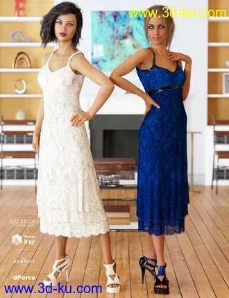 3D打印模型dForce 90's Girl Dress Textures的图片