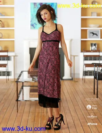3D打印模型dForce 90's Girl Dress Textures的图片