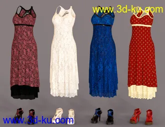 3D打印模型dForce 90's Girl Dress Textures的图片