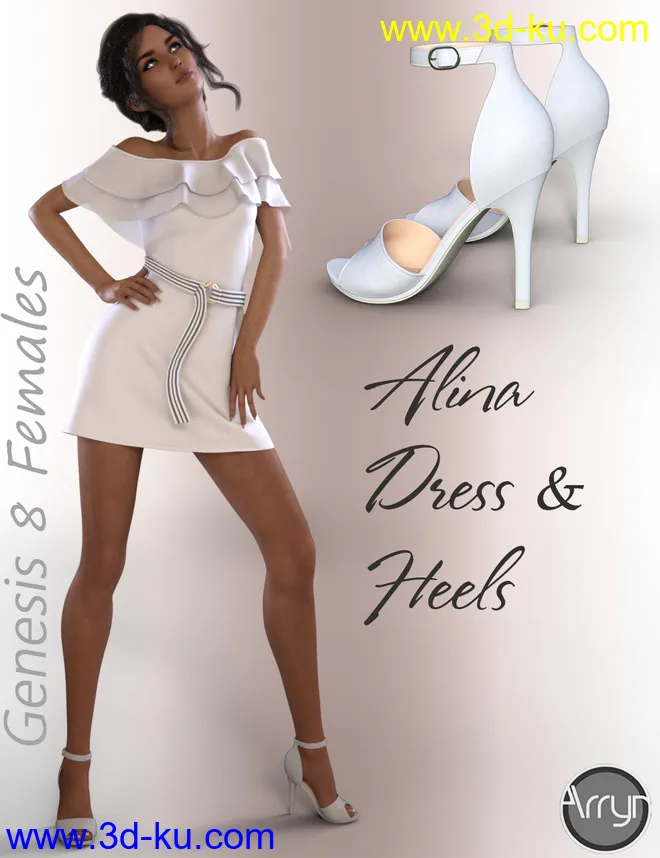 dForce Alina Outfit for Genesis 8 Female(s)模型的图片1
