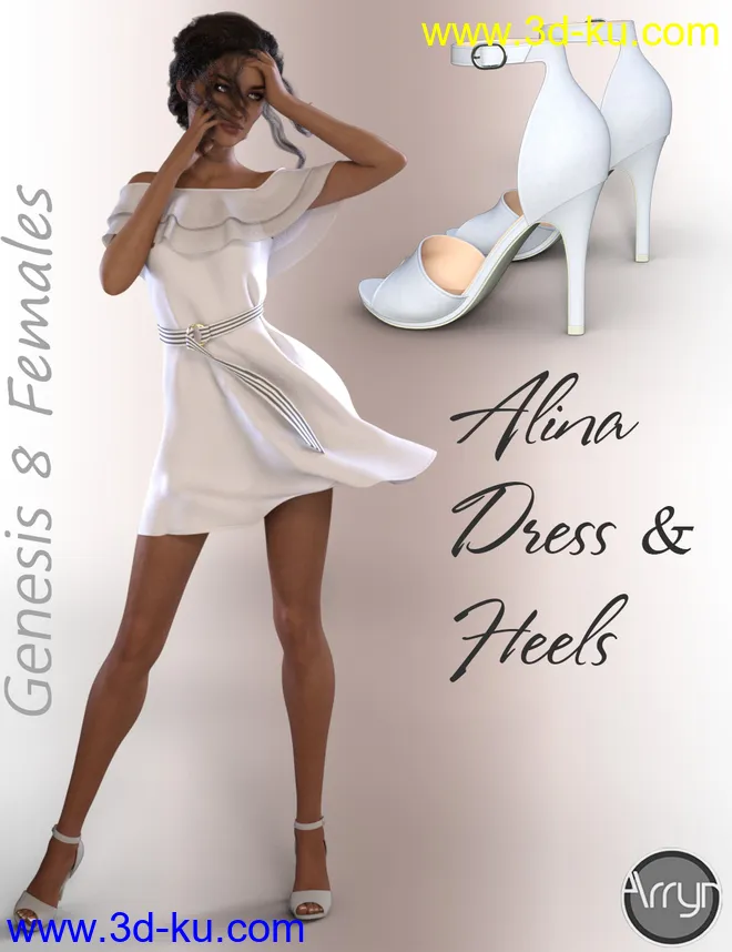 dForce Alina Outfit for Genesis 8 Female(s)模型的图片2